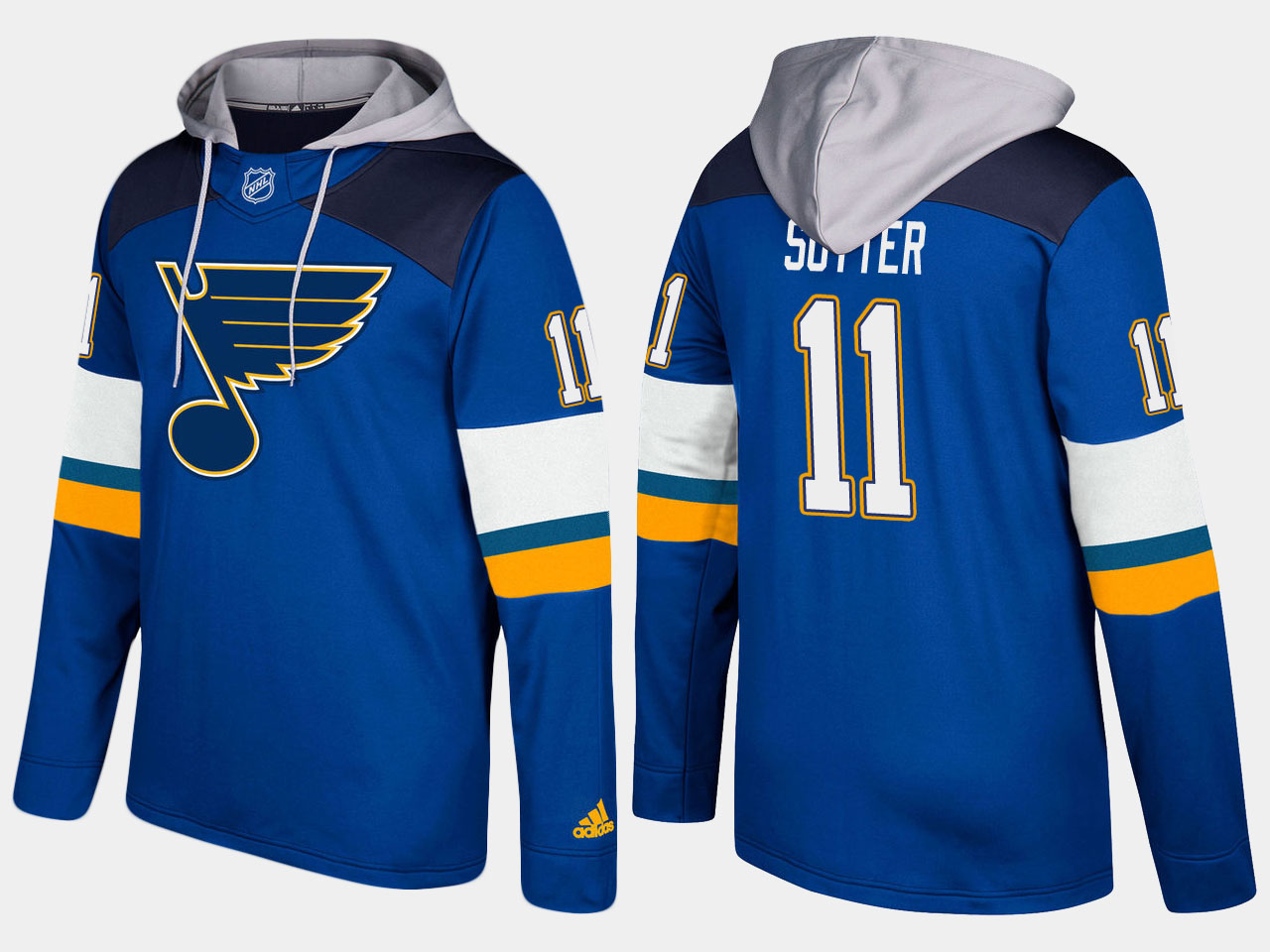 Men NHL St.Louis blues retired 11 brian sutter blue hoodie